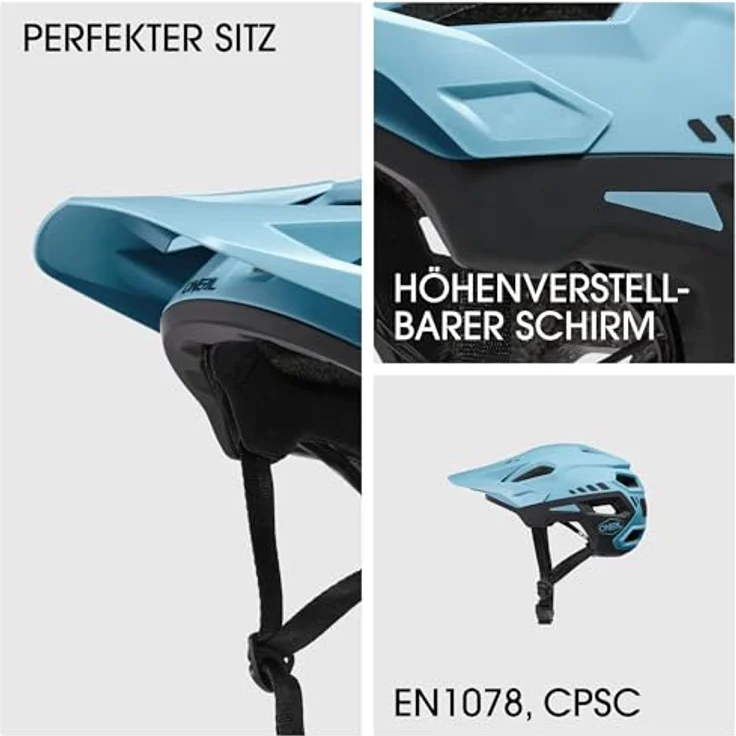 O`NEAL TRAILFINDER Helmet SPLIT V. 23, MTB-Helm L/XL (59-63 cm), Ice Blue / Black – Bild 5