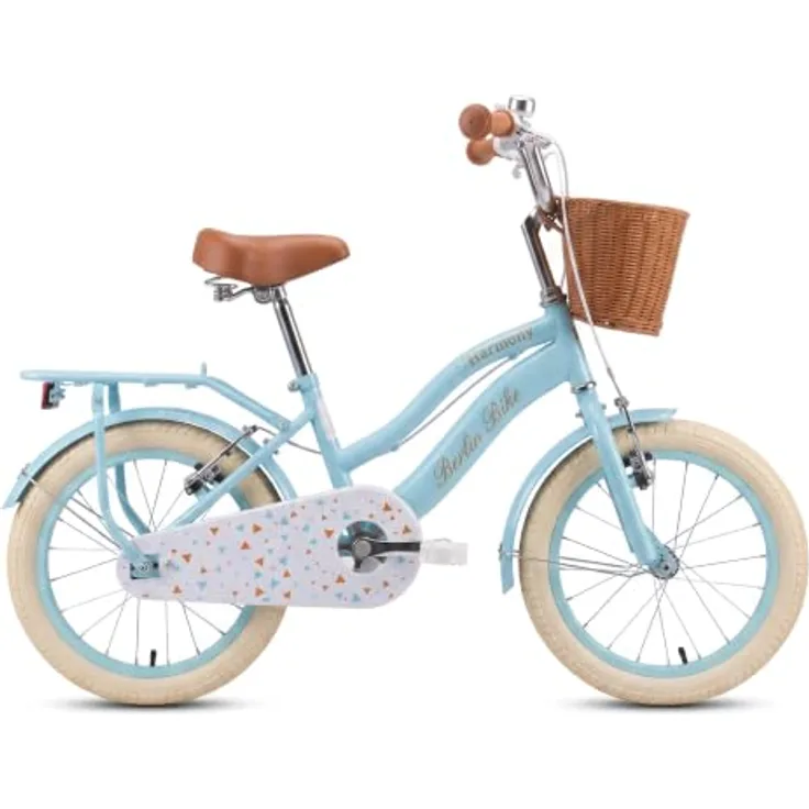 BERLIN BIKE Kinderfahrrad Harmony 16 Zoll, mit Stützrädern und Frontkorb, 1 Gang, für Jungen und Mädchen, fördert spielerisch Balance und Motorik
