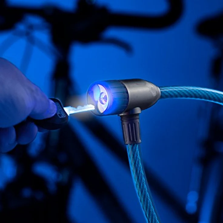 BURG-WÄCHTER Zweirad-Seilschloss mit Licht, 80 cm, Kunststoffummantelung und automatische Arretierung – Bild 2