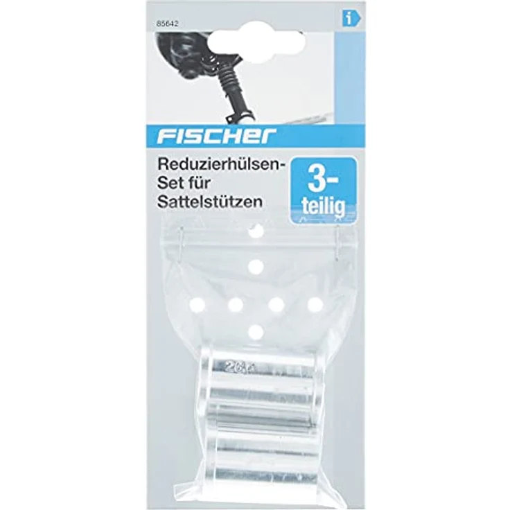 FISCHER Unisex Sattelstützen Reduzierhülsen-Set, 3 Stück, geeignet für Sattelstützen bis 29 mm, silber – Bild 3