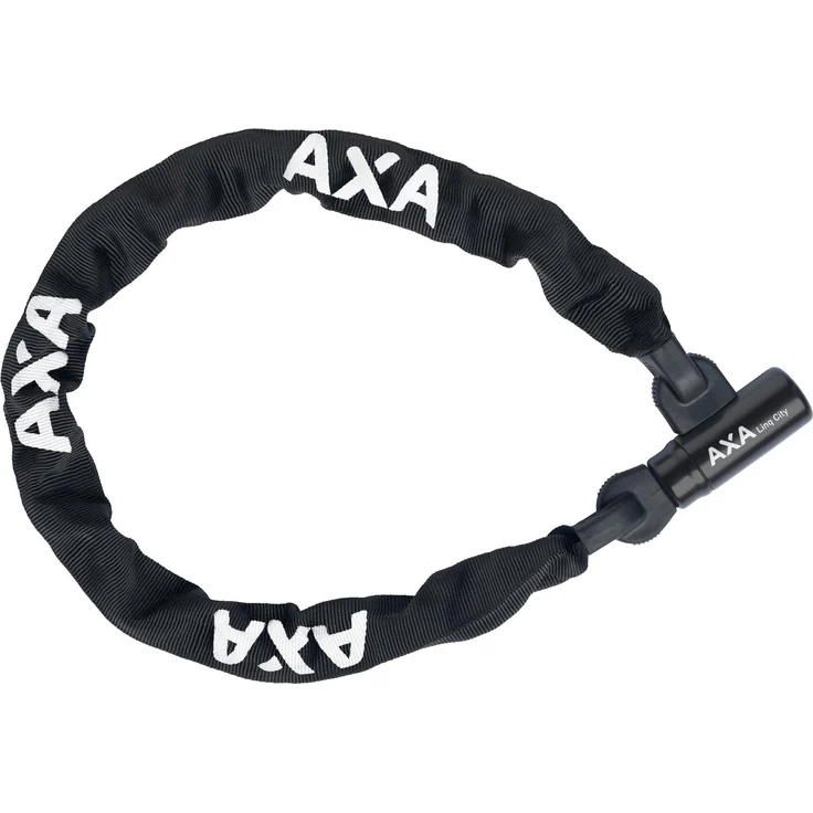 AXA Veloschloss, Kettenschloss mit 100 cm Länge, Sicherheitsstufe 9, zwei symmetrische Schlüssel, robuster Schutzüberzug, Bohrschutzplatte