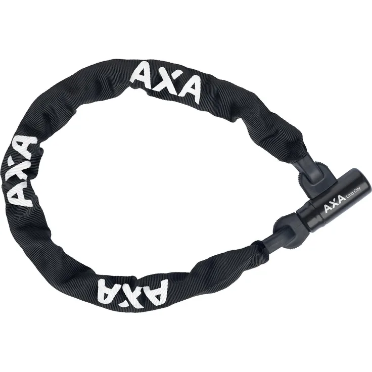 AXA Veloschloss, Kettenschloss mit 100 cm Länge, Sicherheitsstufe 9, zwei symmetrische Schlüssel, robuster Schutzüberzug, Bohrschutzplatte