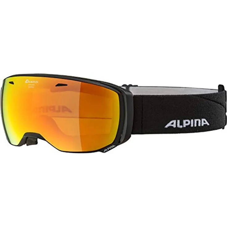 ALPINA ESTETICA Q-LITE, OTG Skibrille mit verspiegelten, kontrastverstärkenden Scheiben, 100% UV-Schutz, schwarz, one size
