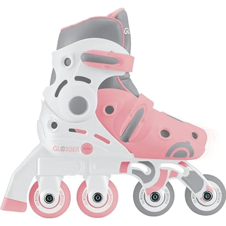 GLOBBER Learning Skates 2in1, verstellbare Inline- und Quad-Skates für Kinder, Gr. 30-33, ABEC 9, rosa, Rollengröße 54x24 mm – Bild 3
