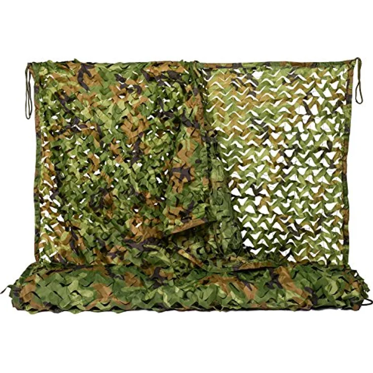 NINAT Tarnnetz Camouflage Netz 2Mx8M, Oliv-grün, hochwertiges 150D-Polyester-Gewebe für effektive Tarnung im Outdoor-Bereich – Bild 1