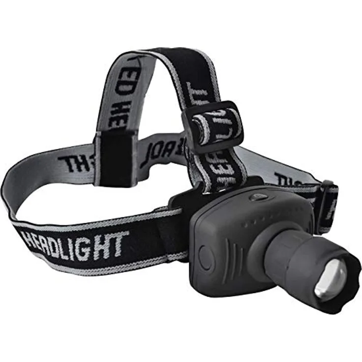 Eaxus® LED Stirnlampe - Kopflampe mit Zoomfunktion & Dimmfunktion, Schwarz