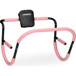 relaxdays Bauchtrainer AB Roller für Zuhause (1-St) in Rosa und Schwarz, mit Nackenstütze und rutschhemmendem Schaumstoff