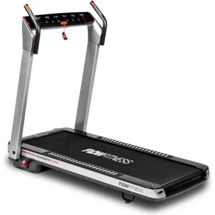 Flow Fitness DTM400i Laufband – 2.5 PS Motor, 14 km/h, 12% Steigung, 12 Trainingsprogramme, klappbar, USB-Ladeanschluss, 130 x 49 cm Lauffläche – Bild 5