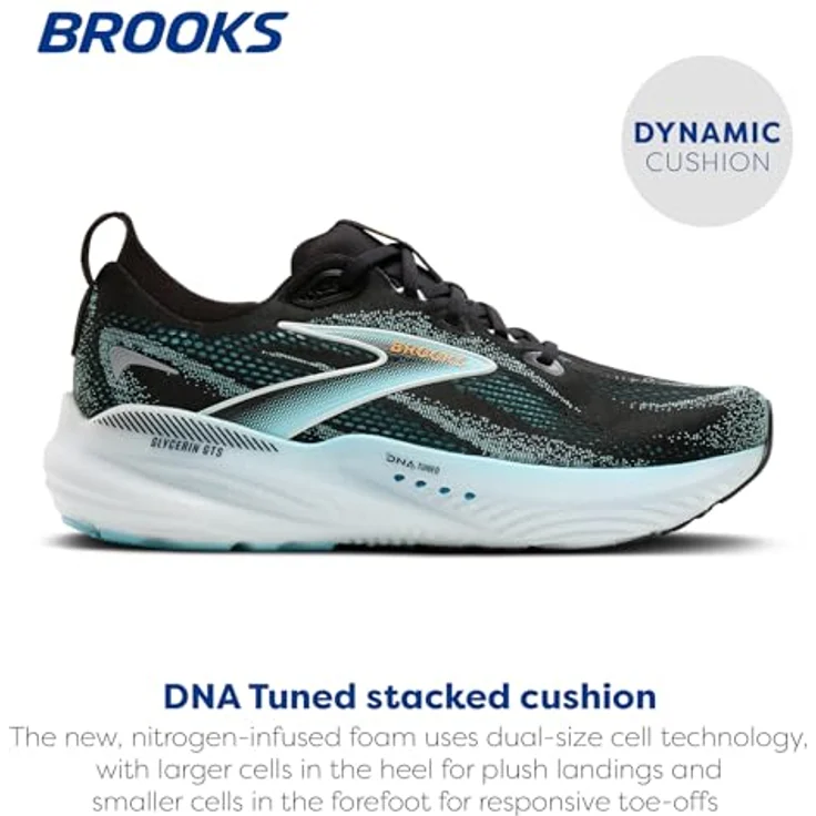Brooks GLYCERIN GTS 22 Men Laufschuh, Soft mit Stickstoff-injizierter DNA Tuned Dämpfung, Farbe: Grau – Bild 2