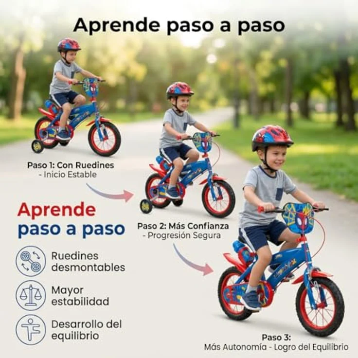 Toimsa Kindervelo 12" Spiderman, Kinderfahrrad für Jungen ab 3 Jahren, aus Eisen – Bild 3
