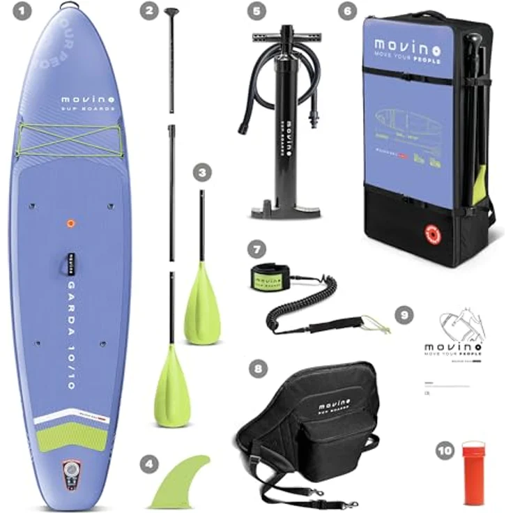 Movino SUP-Board MOVINO GARDA 2in1 Set, Allround mit geschweißten Kanten, Traglast 150 kg, 10'10'' (330 cm) – Bild 9