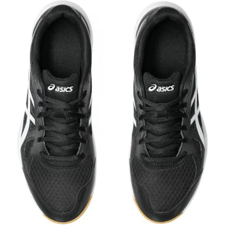 Asics Upcourt 6 Herren Hallenschuhe, Schwarz, Größe 8, mit Lederimitat-Obermaterial und atmungsaktiven Mesh-Einsätzen – Bild 8