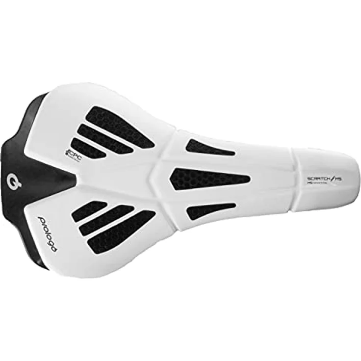 Prologo Sillin Scratch-m5 Tirox CPC 140, Fahrradsattel aus hochwertigem Material, weiß/schwarz, 250 mm Länge, 140 mm Breite – Bild 1