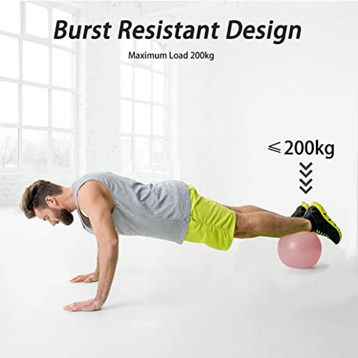 PROIRON Gymnastikball Klein 25cm, Pilates Ball mit Trainingsanweisungen, Fitnessball Klein mit aufblasbarem Strohhalm, Gym Ball für Pilates, Yoga, Ganzkörpertraining - Rosa – Bild 4