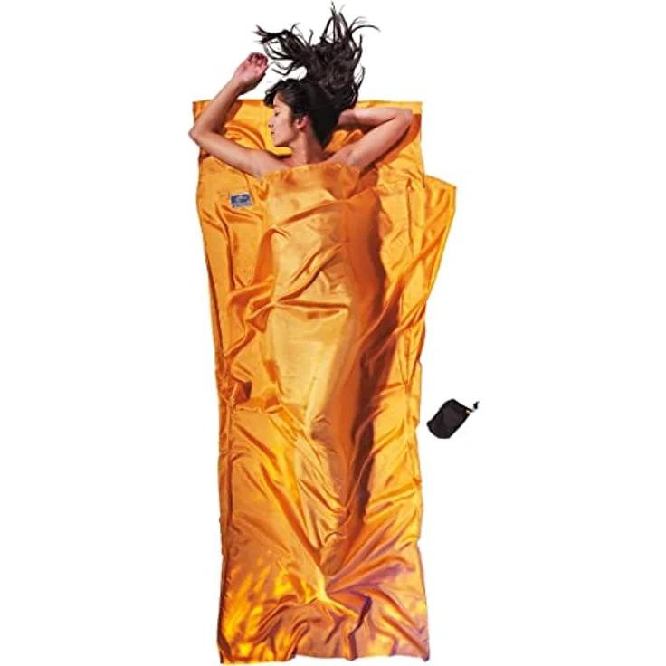 Cocoon TravelSheet, Seidenschlafsack, 220 cm, leicht, hautfreundlich, temperaturregulierend, Klettverschluss – Bild 2