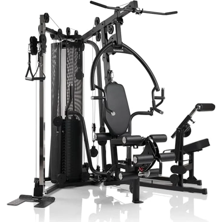 HAMMER Kraftstation Autark 6600 ´26, Studio-Trainingsturm mit Ab- & Back-Modul, höhenverstellbarem Kabelzug, 100 kg Gewichtsblock mit 20 x 5 kg Platten – Bild 1