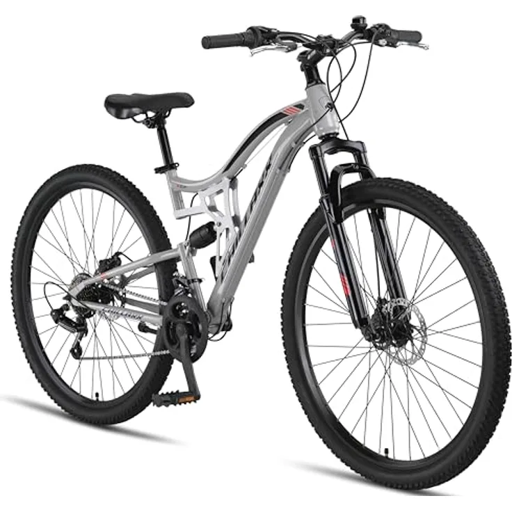 Chillaxx Bike Falcon Premium Mountainbike, 24 und 26 Zoll, Vollfederung, 21 Gang-Schaltung, Scheibenbremse, für Jungen, Mädchen, Damen und Herren