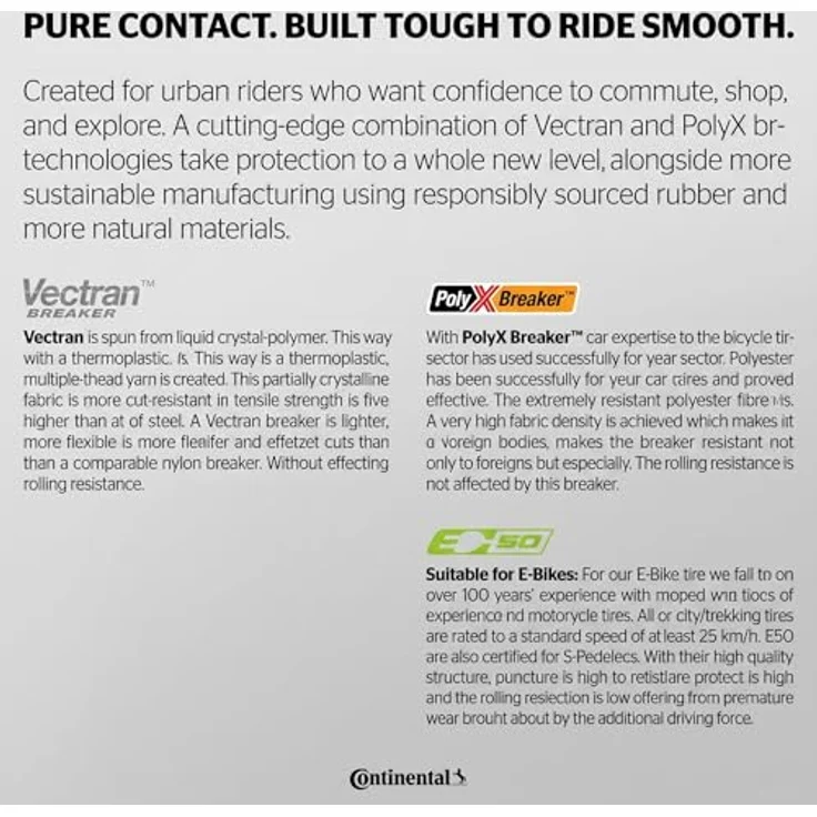 Continental FALTR PURECONT 55-622 B-CO Plus RT, Fahrradspeichen mit geringem Rollwiderstand und batteriesparendem Leichtgewicht – Bild 3