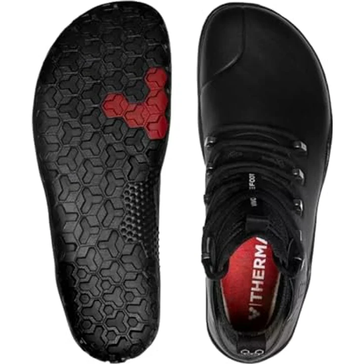 Vivobarefoot Magna Leather FG Men, robuster Barfußschuh für Herren, schwarz, Größe 42, mit Merinowollkragen und Firm Ground Sohle – Bild 4