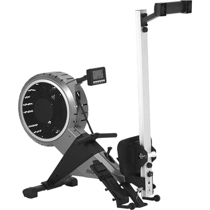 MAXXUS Rudergerät 7.4 - Klappbar, Verstellbar, Magnetbremssystem, Luftwiderstand, 8 Stufen, 120 kg, LCD, Kugelgelagerter Rudersitz, Ergonomisch - Schwarz - Rudermaschine, Ruderzugmaschine, Rower für Zuhause – Bild 4