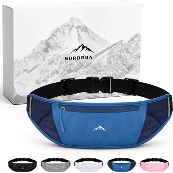 NORDRUN Laufgürtel für Handys, verstellbar und wasserdicht, mit großer Kapazität für Smartphones bis 20 x 10 cm, in Blau – Bild 1