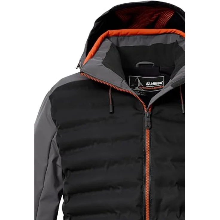 Killtec Ksw 72 Mn, Herren Skijacke in Schwarz, winddicht und wasserabweisend mit 10.000 mm Wassersäule, Hybridoptik, Größe L – Bild 3