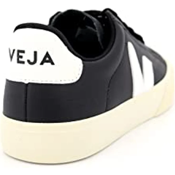 Veja Campo Damen Sneaker, Chromefree Leder Turnschuhe mit abriebfester Innenauskleidung aus recycelten Plastikflaschen, Schwarz-Weiß – 7 Großbritannien - 40 EU - 9 US – Bild 4