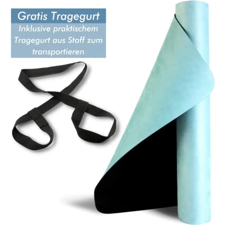 CASAFIT® Yoga Matte, rutschfeste Fitnessmatte aus Naturkautschuk, gepolstert, 4 mm stark, inkl. Tragegurt, ideal für Yoga, Pilates und Gymnastik – Bild 4