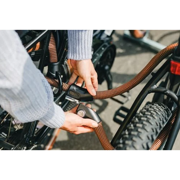 Abus Infinity Loop 1806, Kettenschloss 140 cm mit doppelt flexibler Double-Loop-Funktion und IvyTex-Kunstfaserummantelung – Bild 2