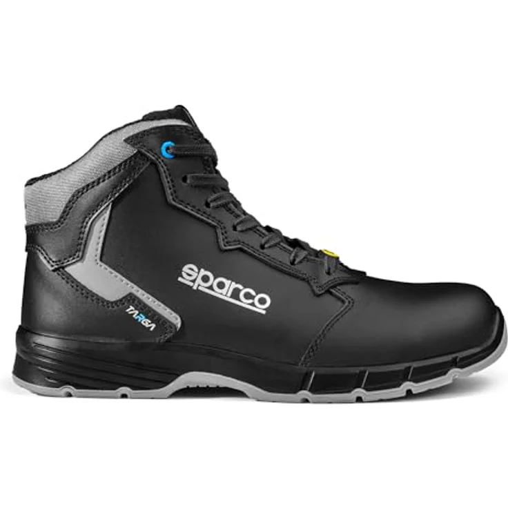 Sparco Targa-H, Unisex Feuerwehr- und Sicherheitsschuhe, wasserabweisendes Glattleder, Schwarz Dunkelgrau, Größe 41 EU, atmungsaktive Gewebefütterung, Glasfaser-Zehenschutzkappe bis 200 Joule – Bild 2