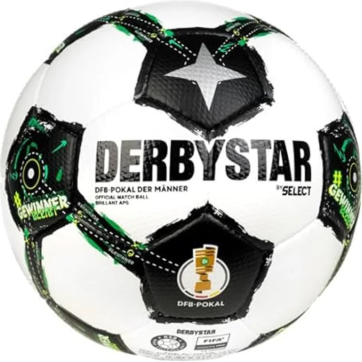 Derbystar DFB-Pokal Brillant APS v25, Handgenähter Wettspielball mit FIFA QUALITY PRO und optimaler Aerodynamik – Bild 3