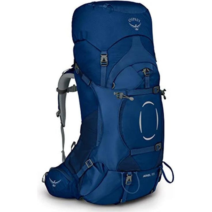 Osprey Ariel 55 Trekkingrucksack für Frauen Ceramic Blue - WM/L mit PFC-freier DWR-Beschichtung und verstellbarer AirScape Rückenplatte – Bild 1