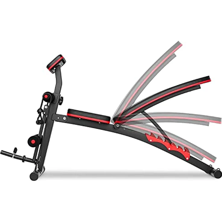 HS Hop-Sport Multifunktions Hantelbank HS-1035 mit Curlpult - verstellbare Trainingsbank in einzigartigem Design mit dickem Polster - perfekt für Bankdrücken oder Ganzkörpertraining – Bild 3