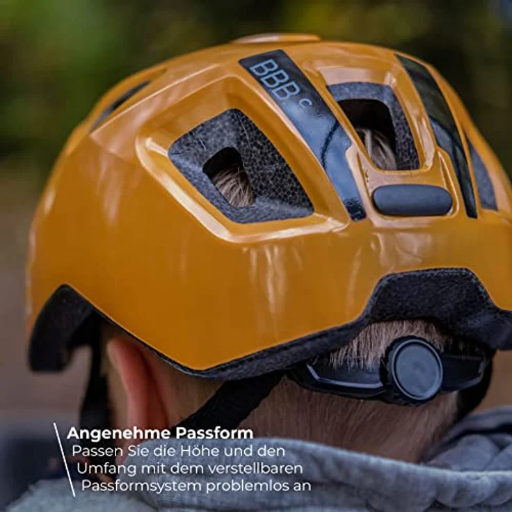 BBB Hero Kids Velohelm, Schalenkonstruktion, 46 - 52 cm, mit Insektennetz und waschbarem Kinnpolster, blau – Bild 5