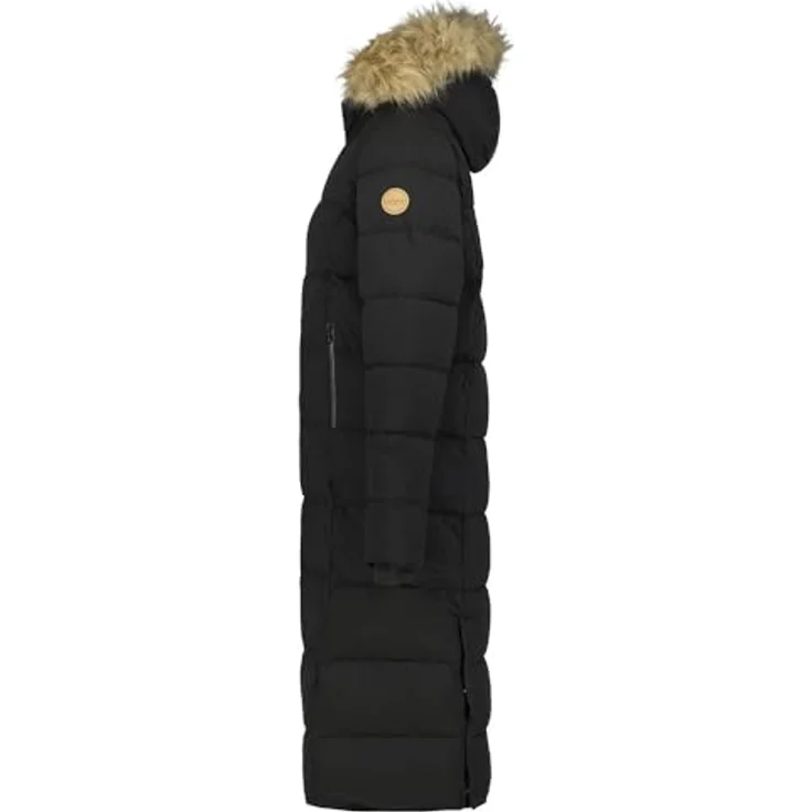 Icepeak Brilon Mantel Damen, schwarze Skijacke Gr. 44, wasserabweisend, atmungsaktiv, mit abnehmbarer Kapuze und Kunstpelz – Bild 3
