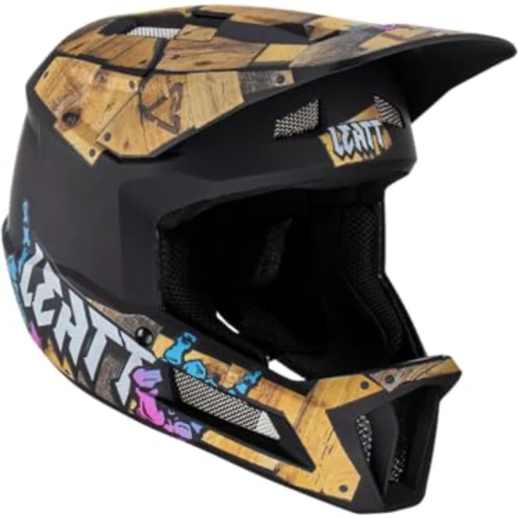 Leatt Helmet MTB Gravity 2.0 Woody L, Vollface-Hardcore-Fahrradhelm mit 360° Turbine Technology, belüftet und exzellenter Aufprallschutz