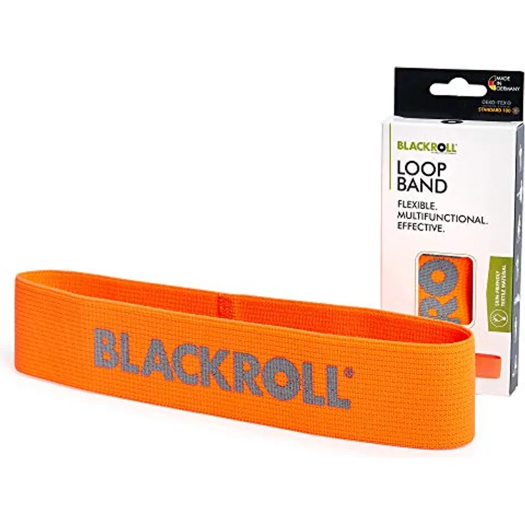 BLACKROLL® LOOP BAND (32 cm), Fitnessband mit leichtem Widerstand (2,9 kg) aus hautfreundlichem Naturgummi, für funktionales Training zu Hause, Büro oder im Park, Made in Germany, Orange
