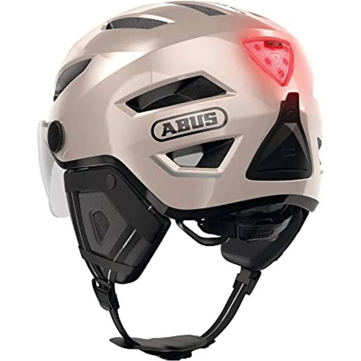 Abus Pedelec 2.0 Ace, Velohelm 52-57 cm mit Regenhaube und LED Licht – Bild 4