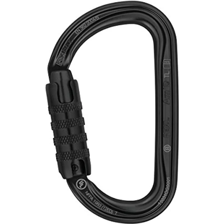 Petzl AM'D TRIACT-Lock, Karabiner aus Aluminium mit automatischer Dreifachverriegelung, schwarz