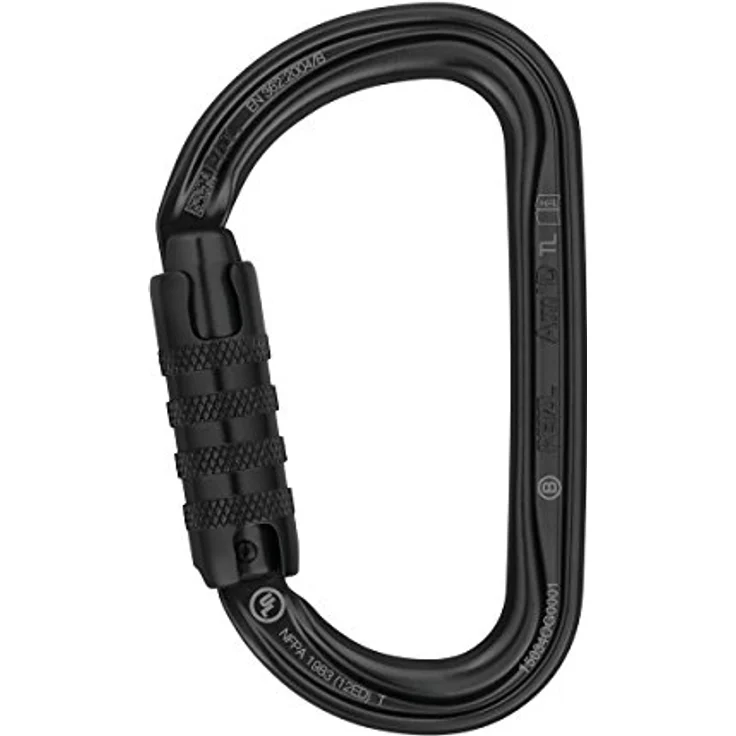 Petzl AM'D TRIACT-Lock, Karabiner aus Aluminium mit automatischer Dreifachverriegelung, schwarz – Bild 1