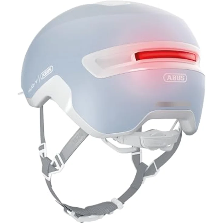 ABUS Urban Helm HUD-Y, Fahrradhelm mit magnetischem, aufladbarem LED-Rücklicht & Magnetverschluss, pure aqua, Größe L – Bild 6