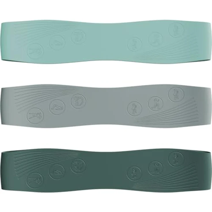 NEOLYMP Pilates Fitnessbänder, Silikon Resistance Bands 3er Set mit 3 Widerstandsstufen 9/14/18 kg, rutschfestes Gymnastikband für Pilates, Yoga & Bauch Beine Po (Berry) – Bild 1