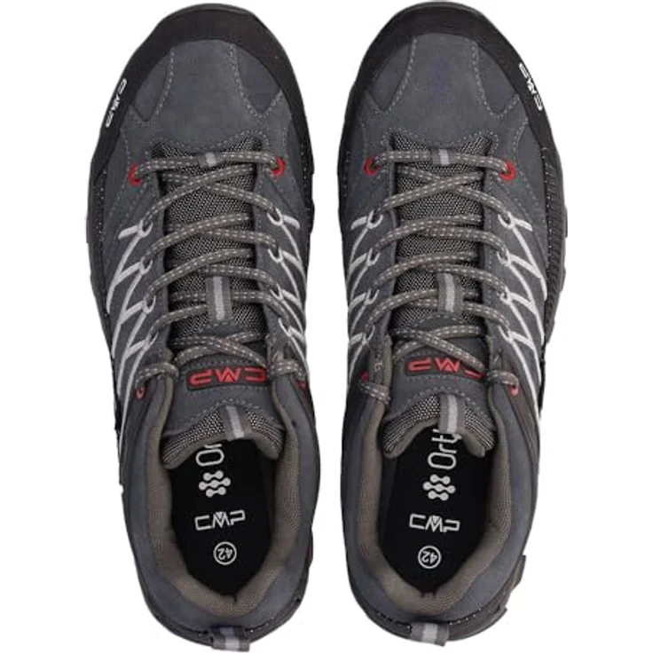 CMP RIGEL LOW TREKKING SHOES WP, wasserdichte Wanderschuhe mit Gummi-Profillaufsohle, grau – Bild 4
