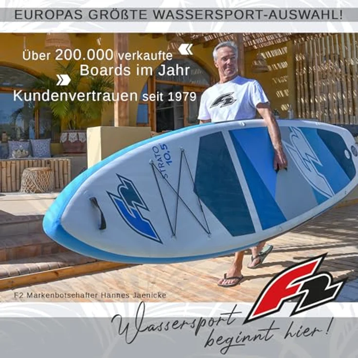 F2 SUP Stand Up Paddle Board Strato Limited Edition, vielseitig einsetzbar mit umfassendem Zubehör, 12'5'', Blau 2024 – Bild 5