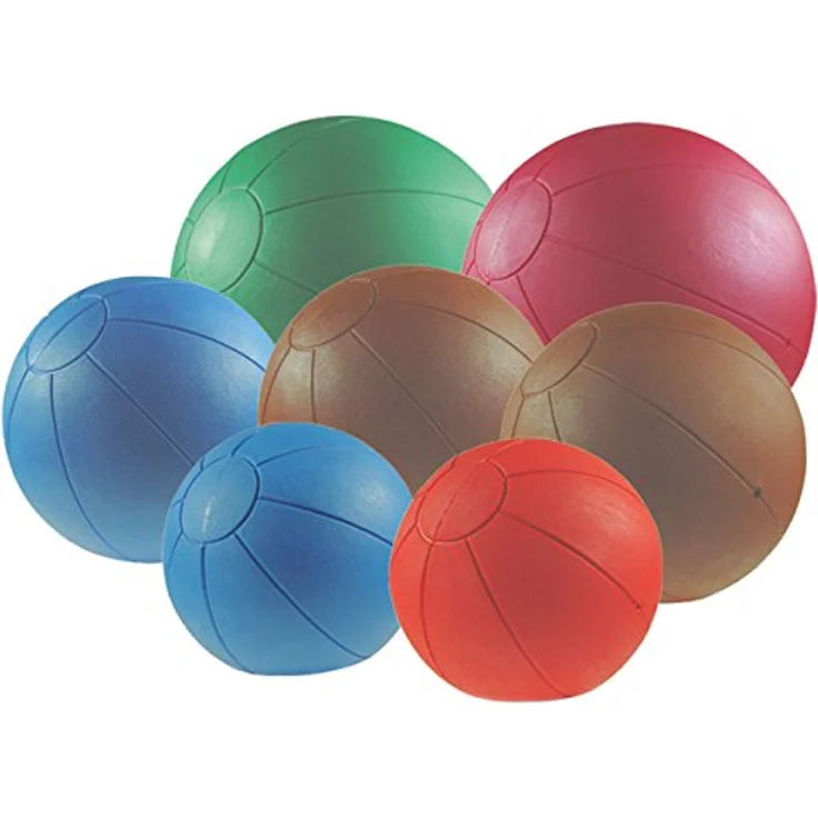 Sport-Tec TOGU Medizinball Fitnessball Gewichtsball Rehaball aus Ruton 28 cm, 2 kg, BRAUN – Bild 3