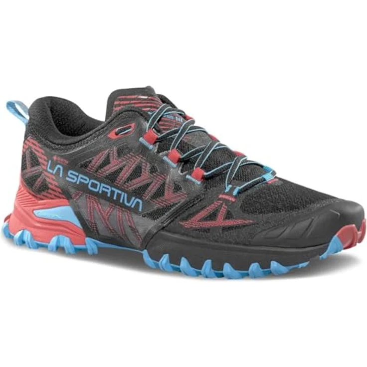 LaSportiva Bushido III Woman GTX, stabiler Laufschuh mit GORE-TEX Membran und FriXion® Red Sohle, Black/Hibiscus, Größe 39 – Bild 6