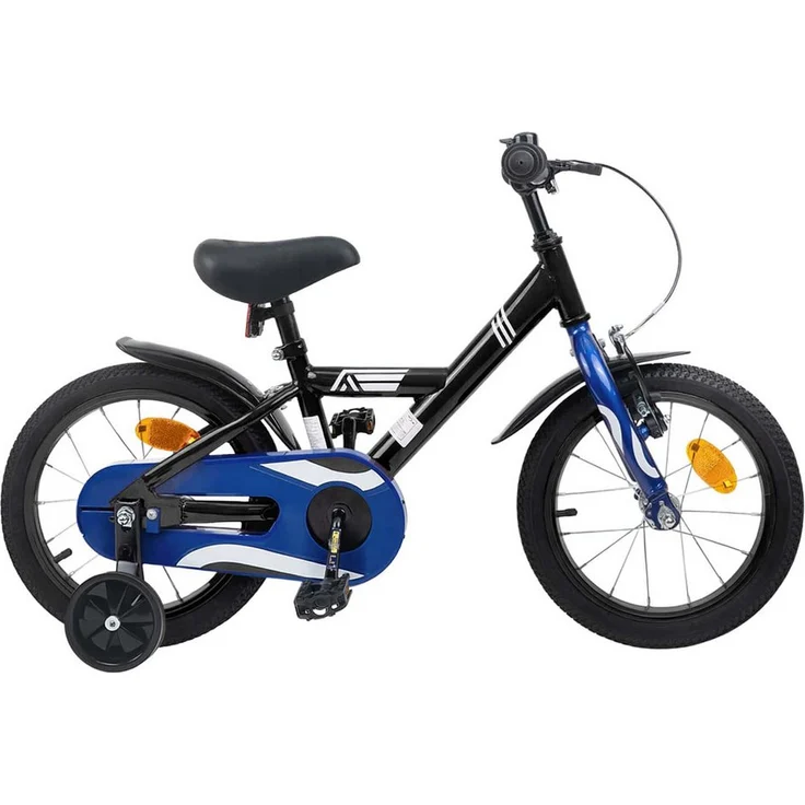 vidaXL Kinderfahrrad 16 Zoll für 4-6 Jahre, schwarze Ausführung, mit Aufbauanleitung und maximalem Gesamtgewicht von 50 kg