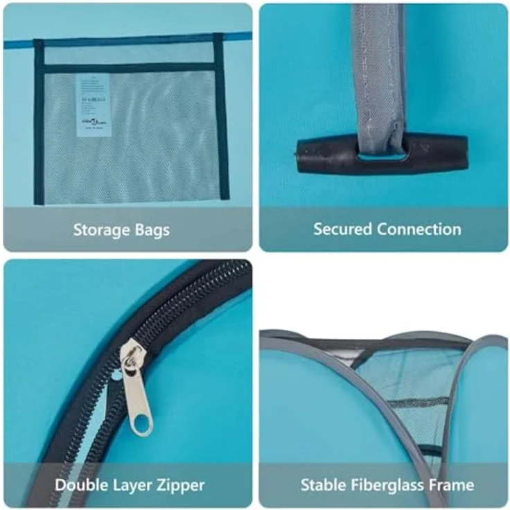vidaXL Umkleidezelt, wasser- und winddicht mit Pop-Up-System, blau, 2.20 kg – Bild 5