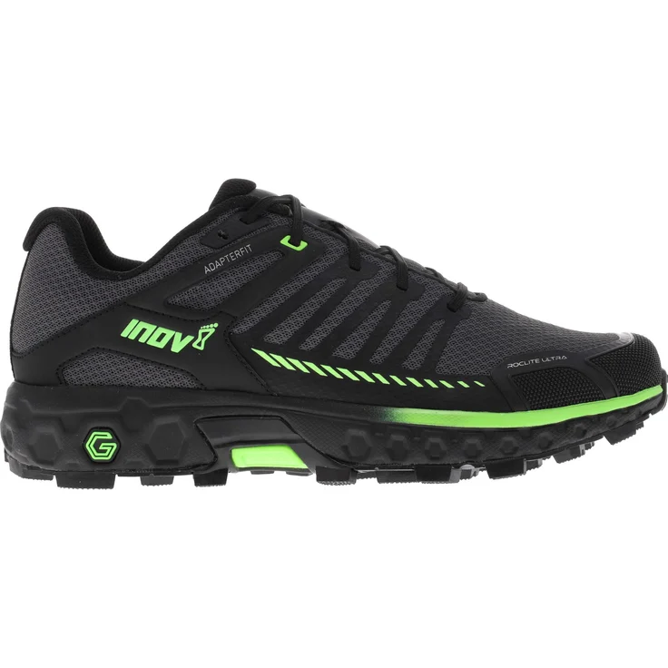 inov-8 Roclite Ultra G 320, Herren Laufschuhe mit Graphene-Technologie, schwarz, Trail Running, G-FLY Graphene-Schaumstoff, Anti-Rutsch-Sohle