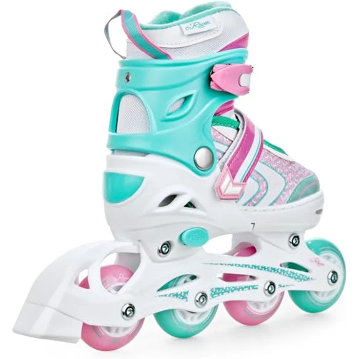 RAVEN Lia Plus Mint, verstellbare Inline Skates für Kinder Mädchen, Größe 30-33 (18,5cm-20,5cm) mit Double-Shock-Absorbing-System und belüftetem Innenschuh – Bild 3